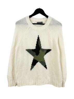 Wooden Ships Cream Sweater with Camouflage Star Size S/M